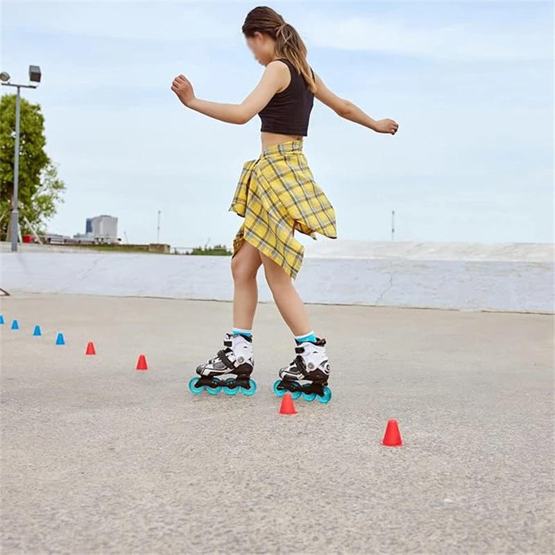 Description Picture 2 of item10Pcs/Set Skate Marker Training Road Cones Roller Football Soccer Rugby Training Soft Tower Skating Obstacle Roller Skate Pile