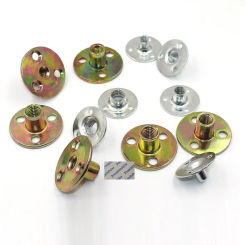 50Pcs Round Base Flange T Nut With M6 M8 M10 Female Thread Insert For Furniture Leg Mounting