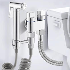 Bedit Faucet Set Double Use Bathroom Bidet Faucet Set Wall Mounted Chrome Brass Bibcock Wash Machine Faucet Save Space