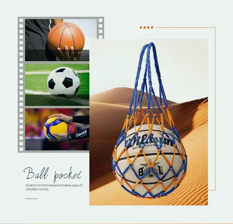 Description Picture 3 of item1PC Football Net Bag Nylon Bold Storage Bag Single Ball Carry Portable Equipment Outdoor Sports Soccer Basketball Volleyball Bag