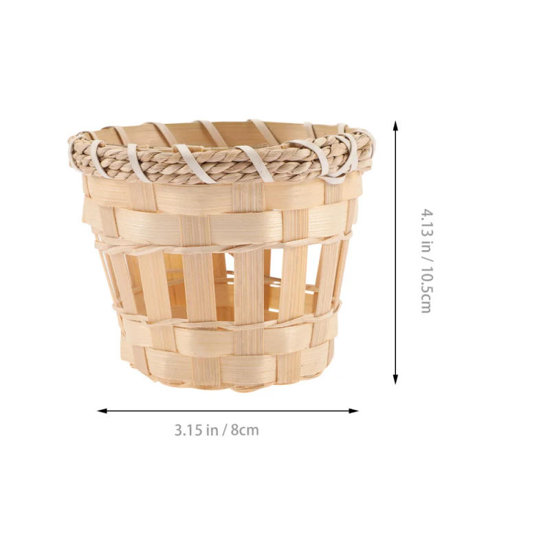 Description Picture 3 of item4pcs Drum Lamp Shade Indoor Light Cover Bamboo Lampshade Ceiling Lamp Cover Desk Drum Bamboo Household Chandelier