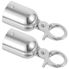 2 Pcs Lanyards Railing Rope End Stop Stopper Cord Ends Decking Fittings Guardrail Cap Metal Lock Snap Hook Fastener