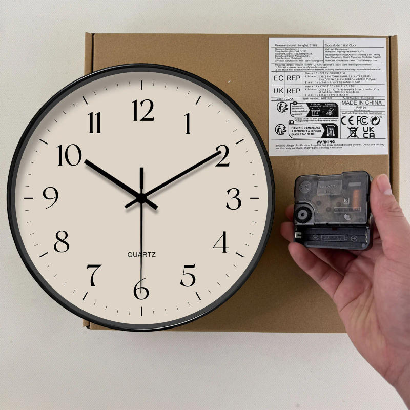 Description Picture 5 of itemRound Minimalist Beige Quartz Wall Clock, Classic Simple Decor (Batteries Not Included), 10-16 Inches