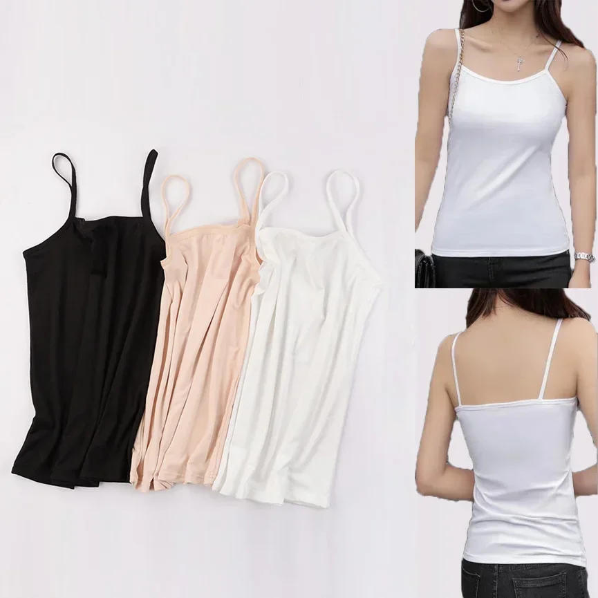 Description Picture 2 of itemNew Summer Simple Sling Camisoles Women Girls Crop Top Sleeveless Shirt Lady Bralette Tops Strap Skinny Camisole Base Vest Tops