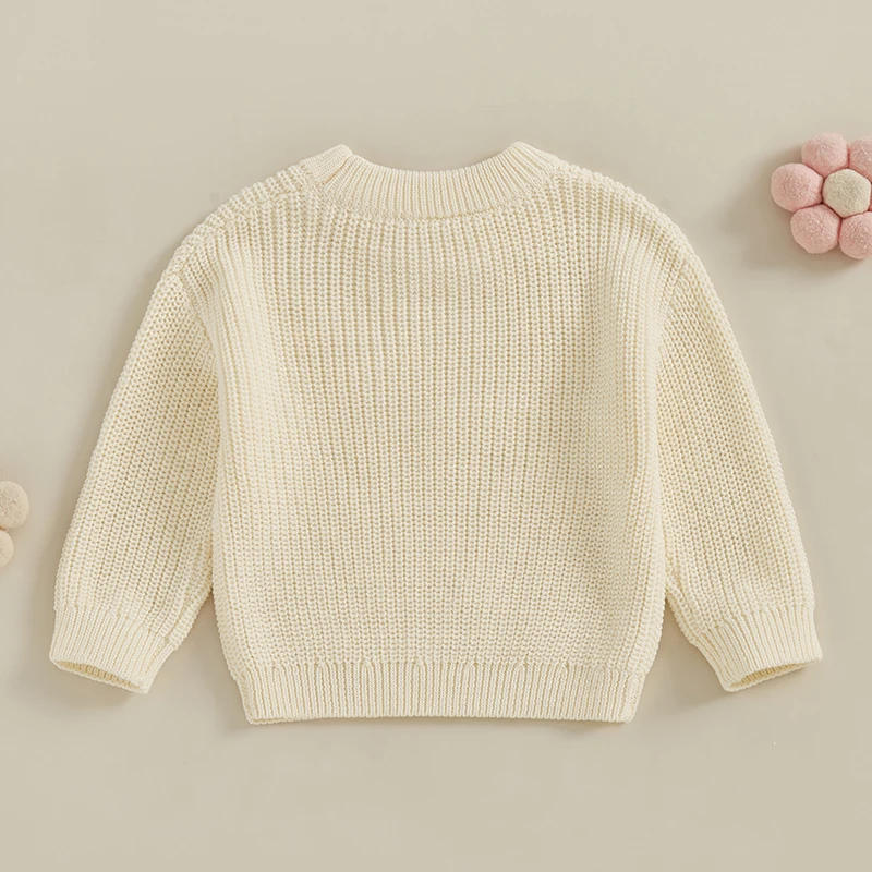 Description Picture 3 of itemBaby Knit Sweaters Long Sleeve Round Neck Bunny Embroidery Pullover Toddler Winter Tops