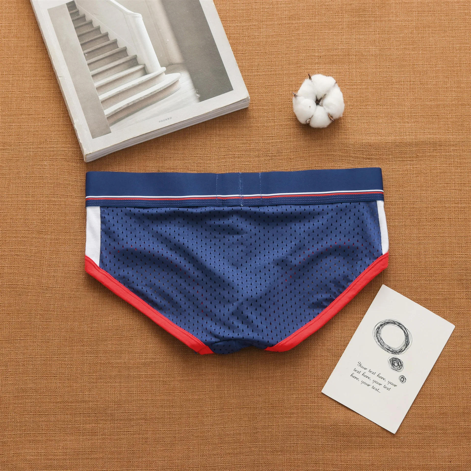 Description Picture 4 of itemAddicted men's sexy low waist breathable ice mesh comfortable fashion briefs men