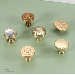 Nordic Style Hexagon Solid Brass Cabinet Knob Cupboard Handle Door Pull Handles SimpleLife Brass Color Entryway Clothes Hook