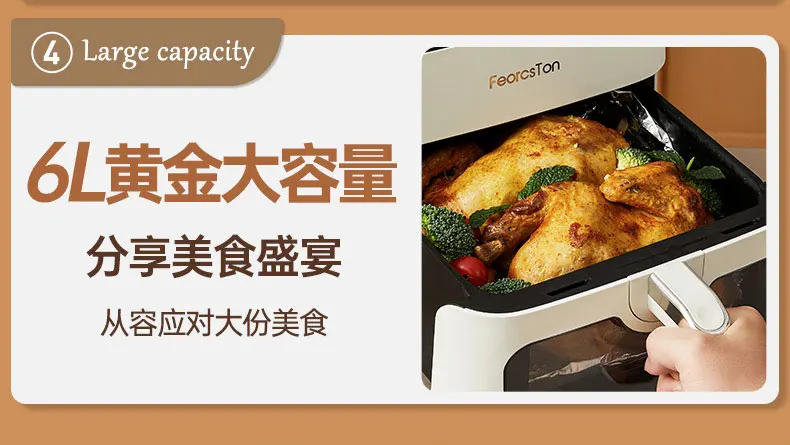 Description Picture 4 of itemNew Air Fryer Household Large Capacity Electric Frying Pan Visual New Intelligent Multifunctional Automatic Air Fryer Oven