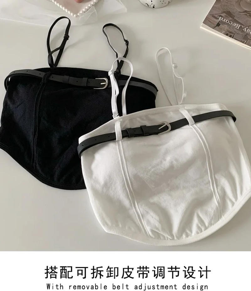 Description Picture 4 of itemSummer New Hot Girl Outer Wear Chest Pad Spaghetti Straps Chest Wrap Girl's Underwear Sexy Casual Belt Tube Top Beautiful Vest