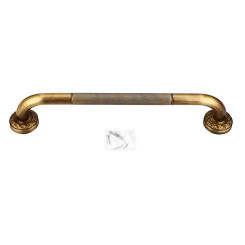 Antique Style Brass Carved Wall Mounted Bathroom Safety Grab Bar Handle