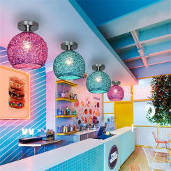 Nordic Color LED Iron Ceiling Lamp Modern Simple Indoor Living Room Illumination 5㎡-10㎡ Furniture Decoration Led Ceiling Light