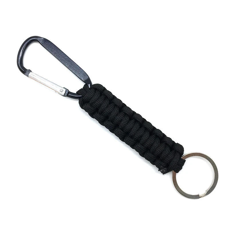 Description Picture 4 of itemOutdoor Keychain Carabiner Clip Military Paracord Braided 7-Core Rope Emergency Knot Camping Hiking Key Ring Survival Tools