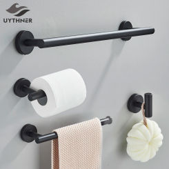 Bathroom Accessories Hardware Set Matte Black Wall Shelf Toilet Roll Paper Holder Robe Hook Hanger Towel Rail Bar Rack Ring