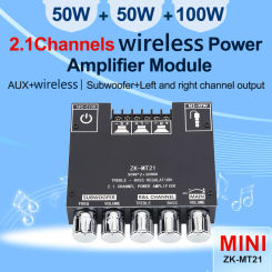 Digital Power Amplifier Board ZK-MT21 2.1 Channel Subwoofer AUX 12V 24V Audio Stereo Bass Amplifier for Home Theater Speaker