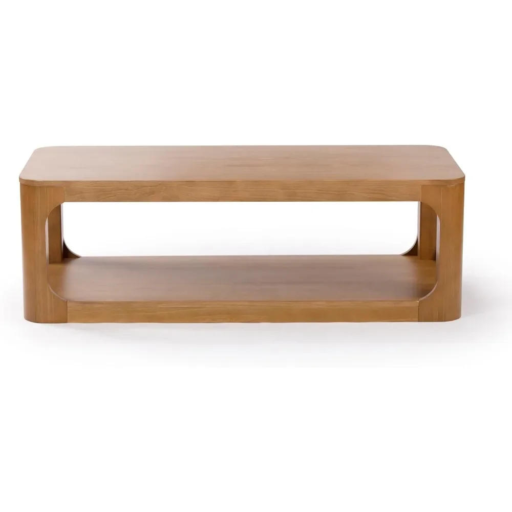 Description Picture 4 of itemForma Coffee Table, Solid Wood 54 Inch Modern Coffee Table with Shelf, Contemporary Center Table with Storage Space