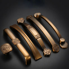Drawer Kitchen Cabinet Handle Retro Dresser Zinc Alloy Cabinet Door Handle European Hardware