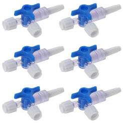 6pcs Plastic 3-Way Valve 3-Way Stopcocks Luer Connections Ball Valve Male Lock Water Valve School Projects