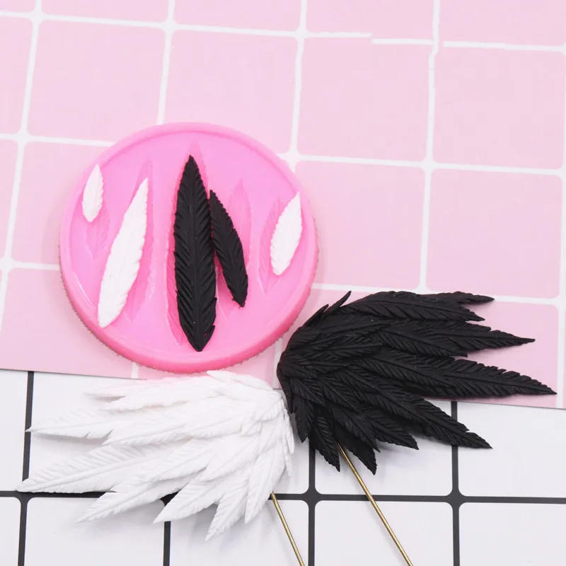 Description Picture 2 of itemAngel Wings/Feather Silicone Mold Ultralight Clay DIY Fondant Cake Decoration Tool Soft Pottery Polymer Wing Modeling Tool