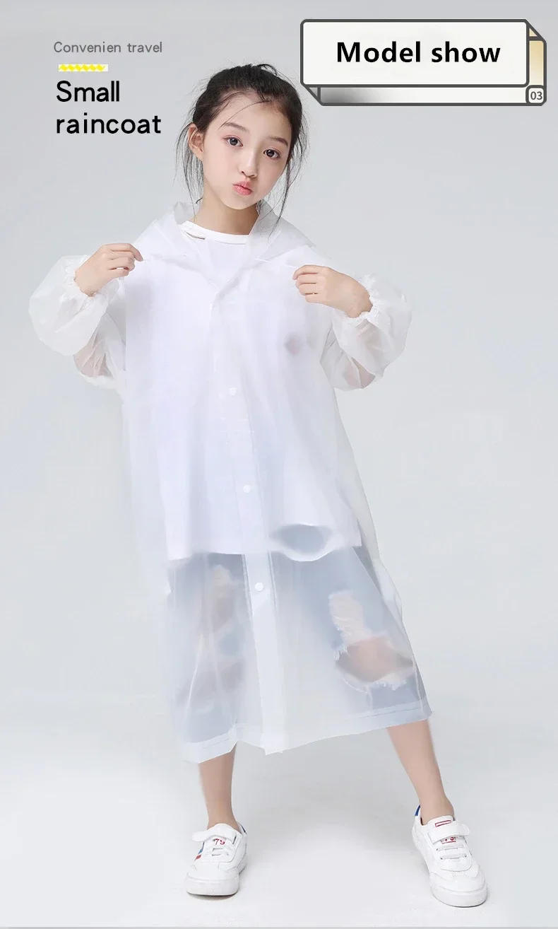 Description Picture 2 of itemChildren Outdoor Hiking Non-Disposable Waterproof Rain Poncho Coat Travel Gear Accessories Kids Rainwear