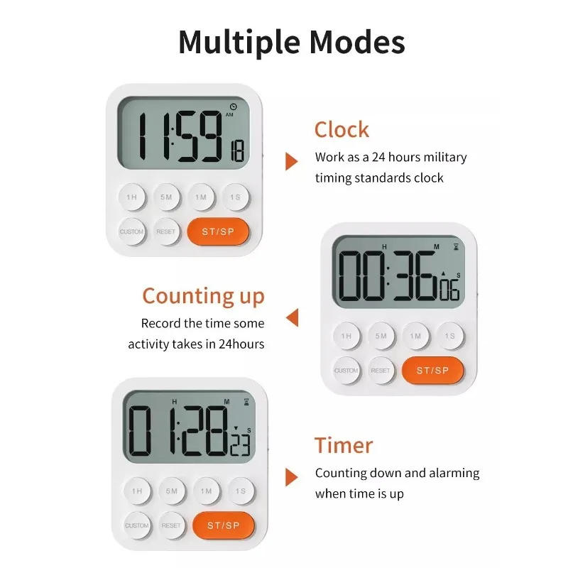 Description Picture 6 of itemMultifunctional Kitchen Timer Kitchen Accessories Alarm Clock Home Cooking Practical Supplies Cook Food Tools Camping For Task