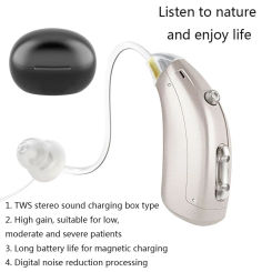 Best BTE Hearing Aids Mini Rechargeable Ear Back Type Hearing Device Sound Amplifier With Recharge Base For Hearing loss People