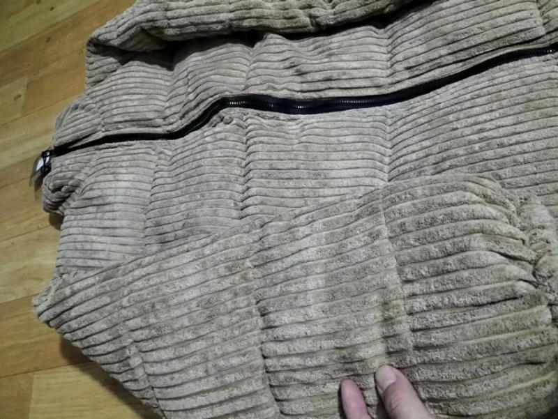 Description Picture 5 of itemWinter Men Clothing Thick Warm Corduroy Puffer Jacket Parka Vintage Casual Loose Stand Collar Zipper Cotton-padded Coat