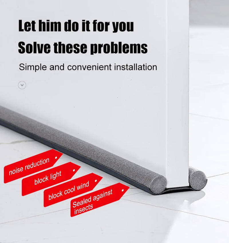 Description Picture 6 of itemInsulator Weather Strip Silicone Rubber SealAdjustable Under Door Draft Blocker Weather Stripping Door Sweep House Acoustic Foam