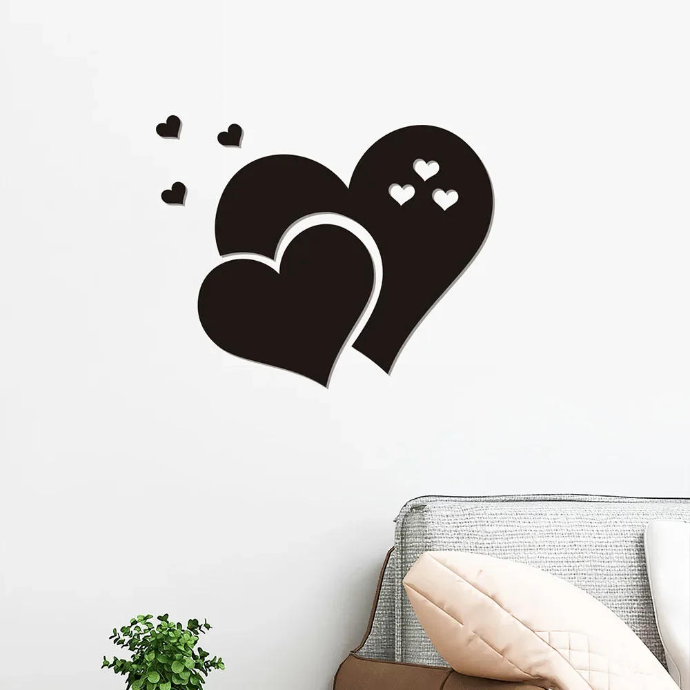 Description Picture 6 of item3D Acrylic Wall Stickers Europe Style Hearts Fashion DIY Decals Self-adhesive LOVE Wedding Background Decoration Mirror Ornament
