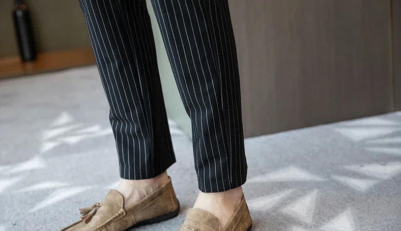 Description Picture 5 of itemTressed Man Suits Pants White Straight Slim Fit Trousers for Men Thin Casual Designer Clothes Work Wear Classic Spring New In Up