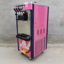 PBOBP Desktop Soft Serve Ice Cream Maker Stainless Steel Three Head Ice Cream Machine Sundae Making