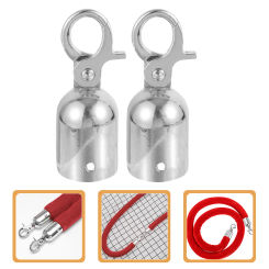 2 Pcs Rope End Stop Stopper Metal Guardrail Cord Cap Hooks Lock Fasteners up Ends with