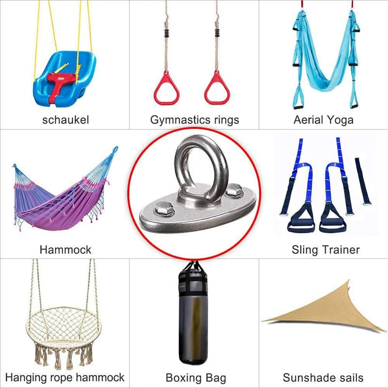 Description Picture 2 of itemIntegrated Pouring 304 Stainless Steel Fixed Plate Swing Hangers Set for Swing Hanging Chair Aerial Yoga Hammock Sandbag