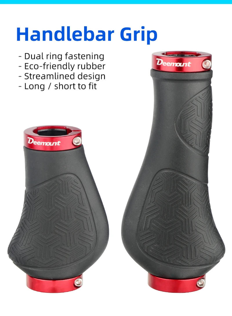 Description Picture 2 of itemDeemount Handlebar Grips Long 133mm Short 93mm for Twist Shifter Dual Ring Lock Hand Rest Fit MTB, BMX, e-Bike Commuter Bike