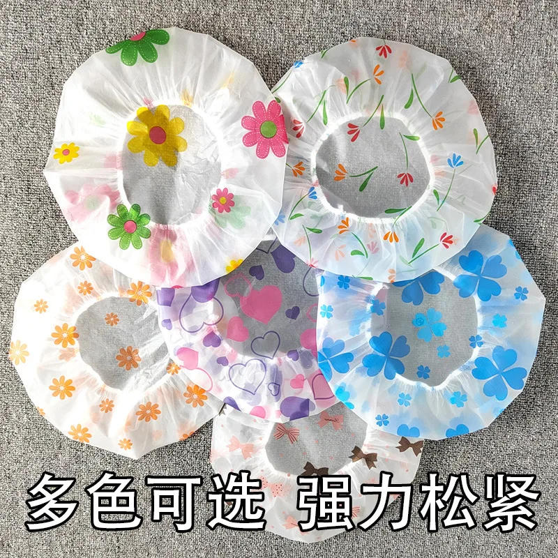 Description Picture 6 of item1/5pcs Waterproof Shower Cap Thickened Elastic Shower Cap Shower Cap Ladies Spa Bath Accessories Hair Salon Коврик Для Ванной