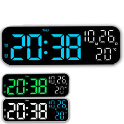 Digital Wall Clock LED Wall Mounted Alarm Clock Temperature Date Week Display Night Mode Table Clock Electronic Gym Wall Clocks