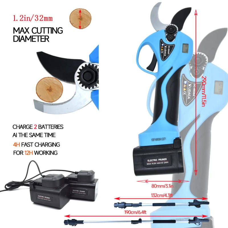 Description Picture 3 of item16.8V Cordless Pruner Lithium-ion Pruning Shear Efficient scissors Bonsai Electric Tree Branches garden tools electric SC-8608