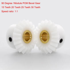 1pc 1:1 Bevel Gear 1Mod 20 25 30 Teeth White POM Equal Diameter Bevel Gear 90 Degrees Meshing Angle Plastic Gears Bore 5-12mm