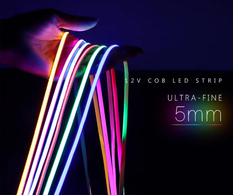 Description Picture 2 of item12V COB LED Tape Flexible Neon Led Strip for the Kitchen Under the Closet 5MM Super Thin High Bright Lamp Ribbon Cabinet Decor