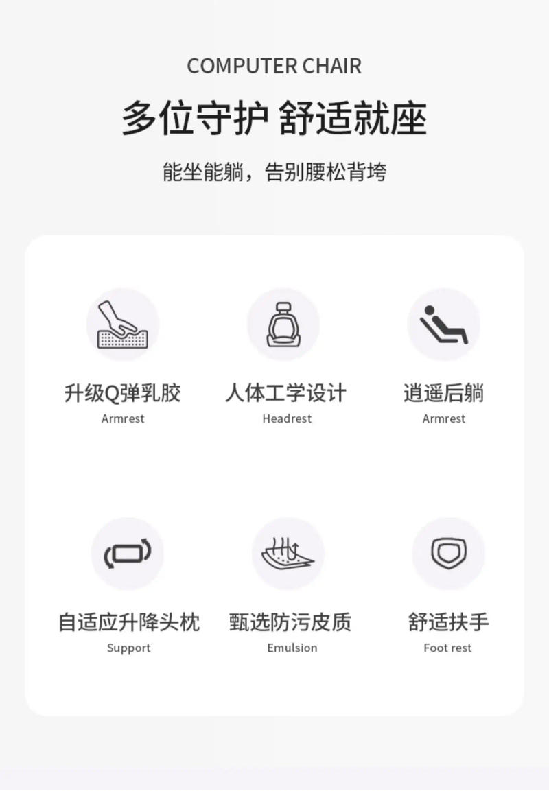 Description Picture 4 of itemErgonomic Playseat Office Chair Swivel Study Scorpion Gaming Office Chair Computer Relaxing Nordic Silla Oficina Home Furniture