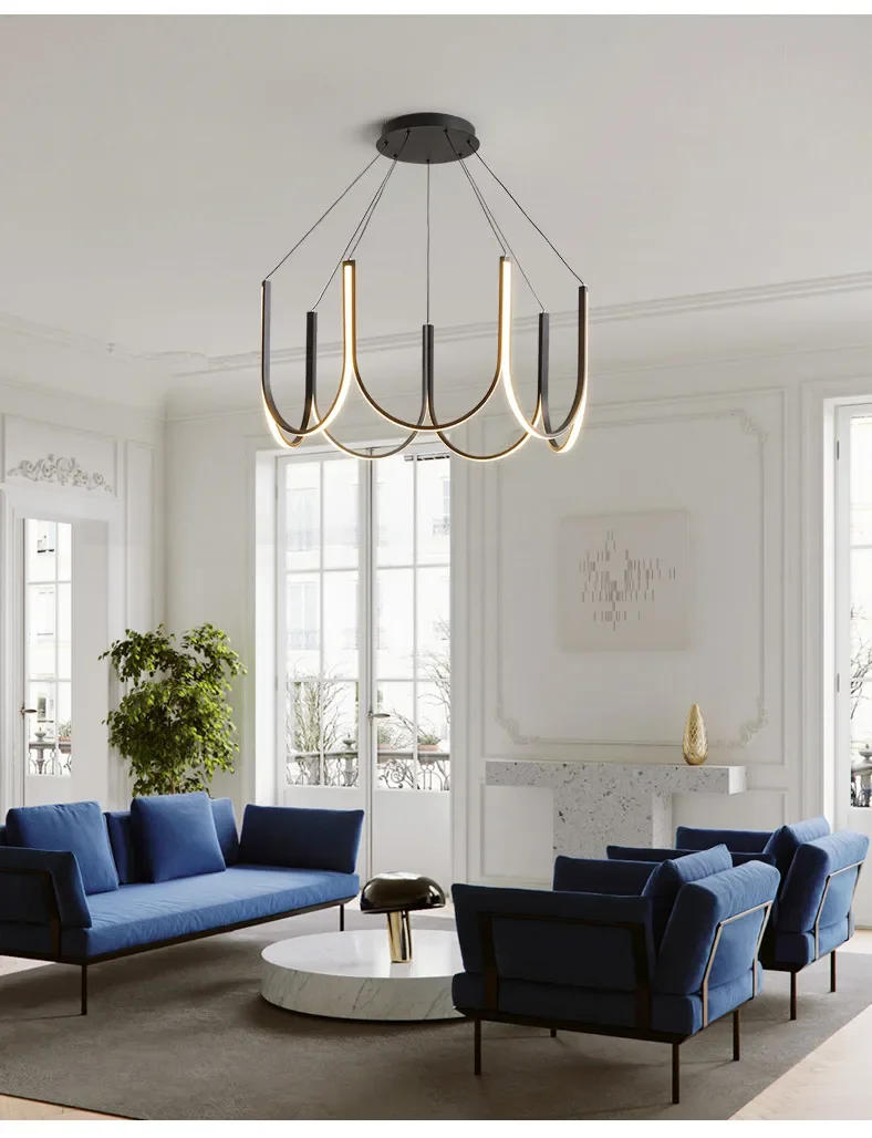 Description Picture 4 of itemModern Chandelier Nordic Minimalism Hanging Lamp LED Droplight Aluminium Pendant Light for Home Decor Living Room Lustre