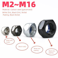 3-50 Pieces of Carbon Steel Nylon Insert Hexagonal Nut, Galvanized Locking Screw Caps M6 M8 M10 M12 M14 M16 M18 M20