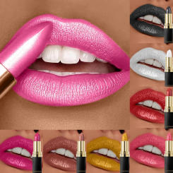 Diamond Pearlescent Lipstick Multi-Color Non-stick Cup Flash Lipstick Lasting Easy Color Glitter Lipsticks Dark Halloween Look