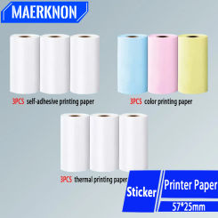 57*25MM Thermal Paper Mini Printer Label Sticker Self-Adhesive Rolls Papers For Wireless Bluetooth Photo Inkless Printing Paper