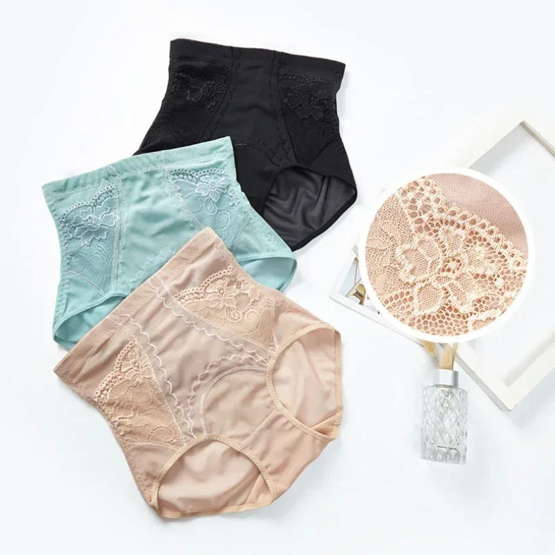 Description Picture 5 of itemWomen Slimming Butt Lifter Shapewear High Waist Body Shaper Solid Color Breathable Lace Underwear Tummy Control Panties Hip Pads