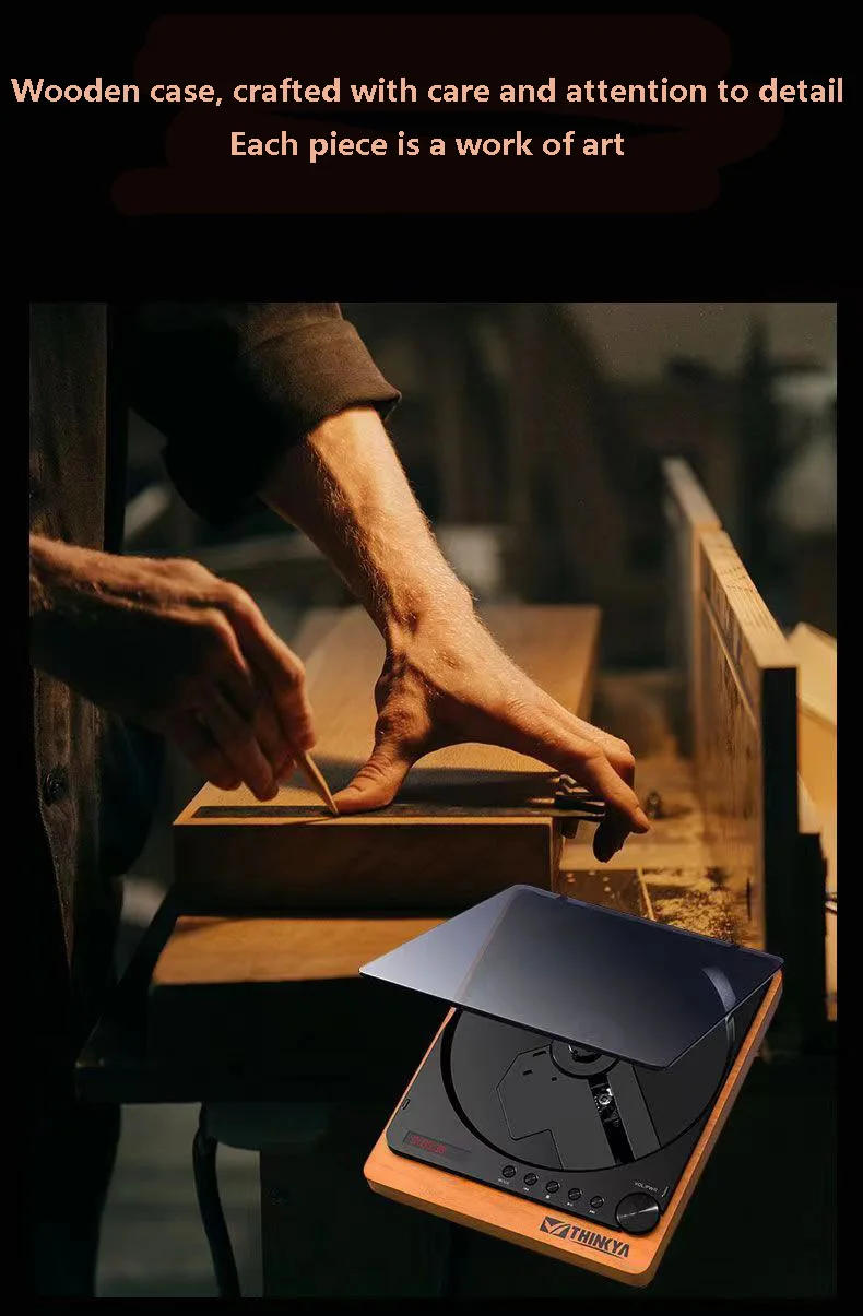 Description Picture 4 of itemWooden HIFI CD Player Bluetooth 5.1 Digital Optical Output USB Lossless Playback Wooden CD Music Player Infrared Remote Control