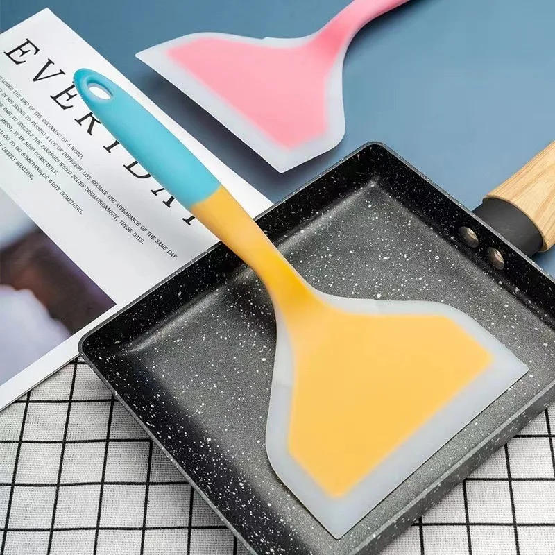 Description Picture 3 of item1PCS Random Color Silicone Kitchen Ware Cooking Utensils Spatula Beef Meat Egg Kitchen Scraper Wide Pizza Cooking Tools Shovel