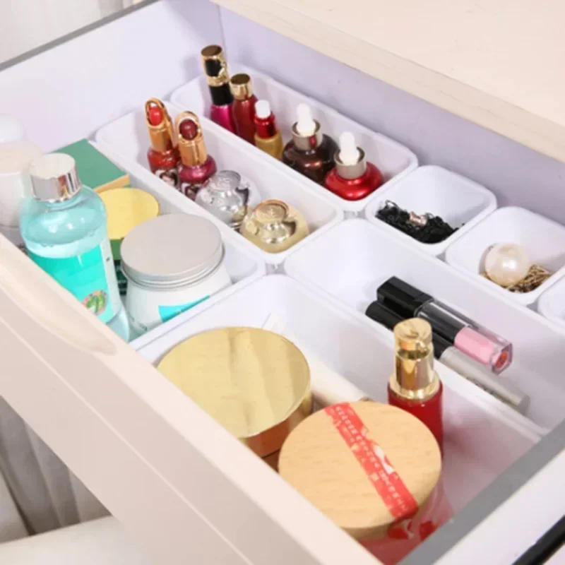 Description Picture 3 of item8pcs Drawer Organizers Household Dustproof Desk Stationery Storage Box Women Makeup Organizer for Kitchen Bathroom Accessories