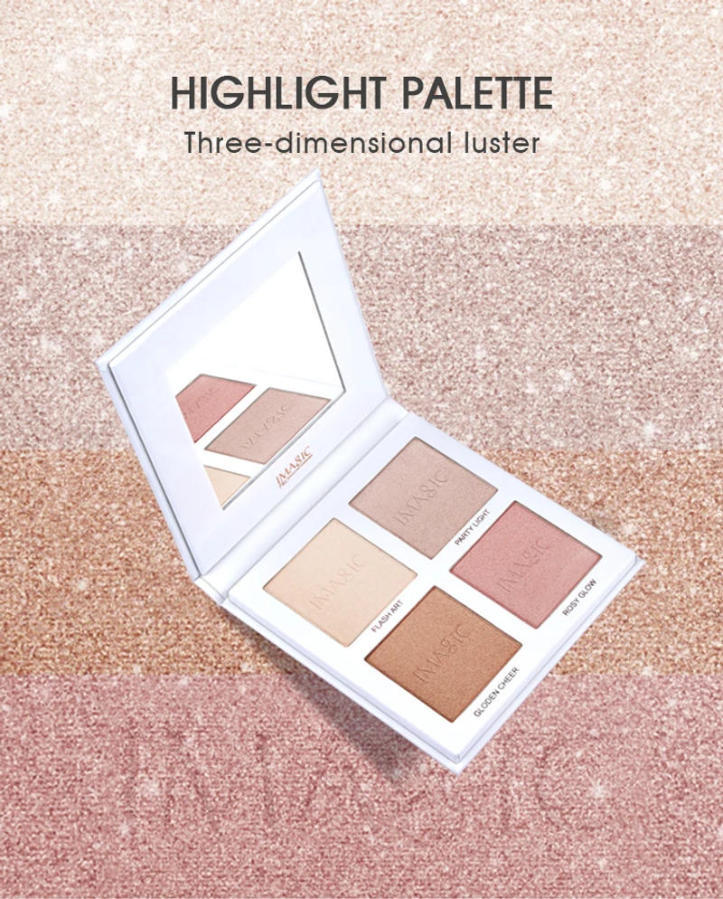 Description Picture 2 of itemIMAGIC 4-Color Highlighter&Contouring For Face Bronzer Face Makeup Combination Palette Long-Lasting Brighten Skin Cosmetics