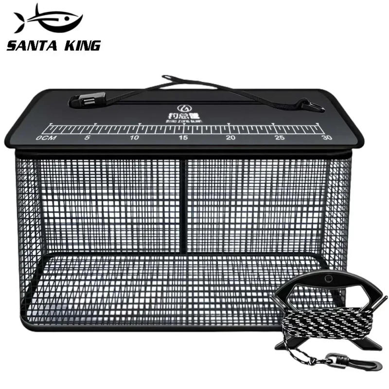 Description Picture 3 of itemSanta King Floating Fish Basket Foldable Fishing Holder Minnow Bucket Portable Collapsible Fishing Net Storage Cage