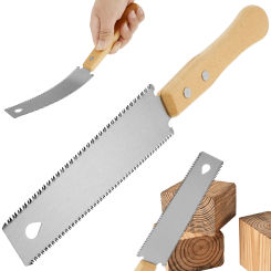 6 Inch Japanese Style Hand Saw SK5 High Carbon Steel Flexible Double Edged Hand Saw 14/17 TPI Flat/Fine Cut Woodworking Hand Saw